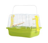 JIEBWCHA Cage de transport portable pour perroquets - 23 x 17 x 17 cm - Cage de transport avec fil pulvérisateur - Avec barre de station et gobelet alimentaire - Portable - Cage de voyage respirante