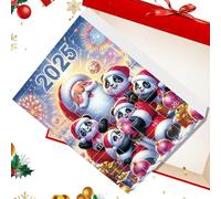 JIEBWCHA Calendrier de compte à rebours de Noël | Pendentif de Noël panda 2D | 24 pièces de pendentifs de Noël pour tradition festive d'hiver poignée de porte