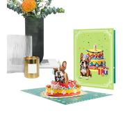 JIEBWCHA Carte De Chien,Carte De Fête De Souhaite | Décoration 3D Créative Pour Les Fêtes Adultes Garçons Hommes Femmes Et Maman