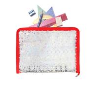JIEBWCHA Classeur transparent réutilisable pour l'école - Carnet de notes transparent - Avec fermeture éclair - Pour cartes, reçus, tickets, accessoires de bureau