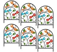 JIEBWCHA Clôture Jardin,Barrière métallique décorative pour animaux,6 Pièces Clôture Arrière-Cour Sans Creuser | Pour Extérieur Jardin Patio Paysage Pelouse Arrière-Cour Plate-Bande Fleurs