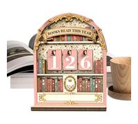 JIEBWCHA Compteur 3D pour Les Livres LUS Cette année 11 x 16 cm Livres Lire ce Compteur d'année en Bois Traqueur de Livre Traqueur de Livre pour Bureau, Salon, bibliothèque, Lieu de Travail