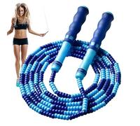 JIEBWCHA Corde à sauter avec perles pour - 2,4 m - Équipement d'exercice avec poignées ergonomiques pour entraînement en gymnase, école et fitness