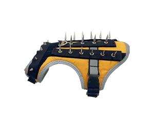 JIEBWCHA Coyote Gilet réfléchissant pour chiot, harnais coyote réglable avec picots pour les promenades en plein air, la chasse, protection contre les oiseaux de proie et les attaques d'animaux de