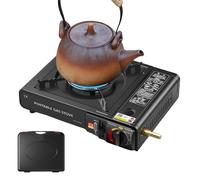 JIEBWCHA Cuisinière de camping portable - Cuisine de camp - Cuisine à haute efficacité légère, équipement extérieur pour plage d'urgence randonnée chasse avec grille intégrée