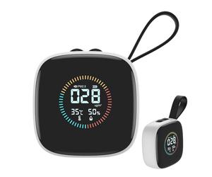 JIEBWCHA Détecteur PM2.5, détecteur d'air | Testeur LED portable testeur d'humidité intérieure Petit avec sangle, outil de détection de poussière multifonction pour aventures en plein air