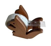 JIEBWCHA Distributeur de ruban adhésif pour animaux, bureau distributeur de ruban adhésif, animal mignon | Porte-ruban d'écureuil mignon Coupe-ruban en bois,Porte-ruban de bureau en bois, écureuil