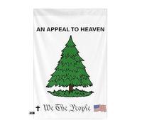 JIEBWCHA Drapeaux de jardin en plein air, drapeau d'arbre vert, drapeau de cour extérieure en pin vert, drapeau de jardin en polyester de 12,0 x 18,0 pouces, commémoration de la liberté de We