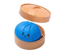 JIEBWCHA Dumpling Squishy Jouet Sensoriel 9*9 Cm Dumpling Squishy Mystery Bun avec Visage, Balle Anti-Stress Géante en Forme De Ravioli avec Boîte À Vapeur, Squishys De Boulettes Mystère Géant