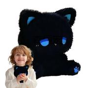 JIEBWCHA en peluche chat douce au toucher avec expression émotive pour voiture, salon, salle à manger ou canapé
