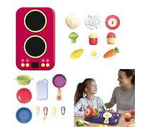 JIEBWCHA Ensemble de Cuisine pour, Jouet de Cuisine avec lumières et Sons - Jeu éducatif interactif d'imitation pour Les Anniversaires et la Maternelle