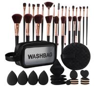 JIEBWCHA Ensemble De Pinceaux Et Éponges À Maquillage - Quarante Sept Pinceaux De Voyage Pour Maquillage | Blenders Visage Outils De Maquillage Mousse Yeux Poudre Pour Femmes Filles