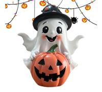 JIEBWCHA Esprit d'Halloween - Décoration de citrouilles en résine - Décoration pour bureau - Décoration d'Halloween pour la maison, la chambre à coucher, l'entrée, le lieu de travail, la vitrine du