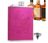 JIEBWCHA Flacon d'alcool,Fiole d'alcool d'alcool - Fiole d'alcool en acier inoxydable avec entonnoir,Fiole de liqueur portable à paillettes à l'épreuve des fuites pour hommes