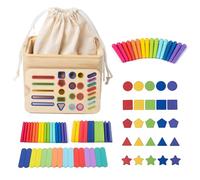 JIEBWCHA Jouet de soristie pour enfant, jouet de tri de ,cube de tri éducatif - jeu sensoriel de développement avec jeu de pêche, blocs de bois interactifs pour