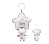 JIEBWCHA Jouet Musical Bébé - Hochet Lapin Accrochable pour Poussette,Peluche Éducative avec Boîte à Musique Berceuse pour Poussette Landau et Berceau