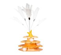 JIEBWCHA Jouets de Plumes de Chat interactifs, Jouet à Balle Chat, Teaser Pet Teaser Stick Turton pour l'ennui soulagement, Tour de Balle à Rouleaux de Jouets interactifs pour la Poursuite de