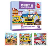 JIEBWCHA Jouets Magnétiques - Puzzles Voyage Jeux Éducatifs - Jeux Magnetiques Garcons Filles 2 6 Ans Apprentissage Educatif | Cadeau Anniversaire Maternelle Voyage Route