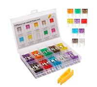 JIEBWCHA Kit de fusibles pour voiture, 120 pièces, kit complet de fusibles pour véhicules, pièces de rechange pour moto, camions et bateaux