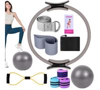 JIEBWCHA Kit Home Pilates, Sets de Yoga pour Les Femmes | Kit d'anneau Pilates,Ceinture Extensible, Accessoires d'entraînement, équipement de Maison Multifonctionnel pour Gymnase, Femmes Adultes