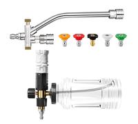 JIEBWCHA Lance à mousse pour voiture - Buse de tuyau d'arrosage haute pression - Buse de pulvérisation haute pression avec modes réglables et embout de de nettoyage pour camion, moto, bateau
