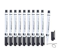 JIEBWCHA Lot de 10 marqueurs pour tableau blanc - Avec gomme - Pointe fine de 0,5 mm pour un dessin précis - Pour enseignants, écoles, maternelles et activités créatives