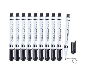JIEBWCHA Lot de 10 marqueurs pour tableau blanc - Avec gomme - Pointe fine de 0,5 mm pour un dessin précis - Pour enseignants, écoles, maternelles et activités créatives
