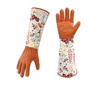 JIEBWCHA Manches de jardin pour femmes, gants de jardin pour femmes à l'épreuve des prises - Gants d'élagage roses longs design à l'épreuve des prises - Manches de jardin rembourrées avec