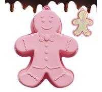 JIEBWCHA Moule à gâteau en silicone anti-adhésif, motif bonhomme en d'épice, grand moule à gâteau, en silicone, motif bonhomme en d'épices