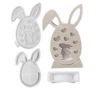 JIEBWCHA Moule En Résine Pour Pâques - Ornements Ciment Œuf Lapin Artisanat | Accessoire De Fabrication Créative,Décoration de Table pour Fête Mariage Salle à Manger et Salon