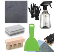 JIEBWCHA Nettoyant pour pierre tombale | Outils de nettoyage - Chiffon Gants Brosse Vaporisateur Grattoir pour l'entretien de la pierre, les mémoriaux, l'entretien des cimetières, les sites