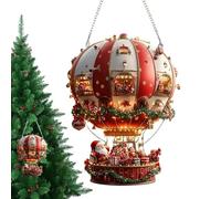 JIEBWCHA Ornement de Fenêtre 2D,Ornement 2D en Acrylique du Ballon À Air Chaud du Père Noël,Décoration Artistique Fantaisiste Attrape-Lumière | pour Jardin Salon Chambre Salle À