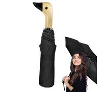 JIEBWCHA Parapluie Femme Tête De Canard Mignon, 8 Baleines Anti-vent, Parapluie De Voyage Double Usage Anti-UV/anti-pluie, Facile À Ouvrir 94cm, Pour Trajet Le Bureau, Activité Extérieure