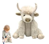 JIEBWCHA Peluche Vache des Highlands, Jouet Vache des Highlands | Peluche de vache écossaise des Highlands 10 pouces - Peluche Vache marron, Bovin Highland bonne nuit, Animal de nuit