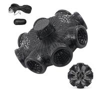 JIEBWCHA Piège À Poissons À 8 Trous 37x11cm Piège À Appâts De Pêche Portable Respirant avec Balle D'appât Corde en Nylon De 6 M Conception Rotative Amovible pour Attraper L'anguille Crabes