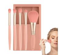 JIEBWCHA Pinceau de maquillage de taille de voyage, petit ensemble de pinceaux de maquillage,Benuola de maquillage de taille de voyage avec étui et miroir - Correcteur de poussière