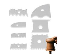 JIEBWCHA pour céramique - Set de 7 pièces Silhoueur Pieds en céramique Mudtools Rib - Équipement pour Arts visuels Scraper Sculpture pour école de Laboratoire pour Adultes débutants Amateurs