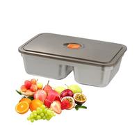 JIEBWCHA Récipients en acier inoxydable pour aliments - Porte-repas avec 2 compartiments | Porte-collations réutilisable pour randonnée, camping, pique-nique, travail, école, salle de sport