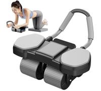 JIEBWCHA Roue Pour Abdominaux | Entraîneur De Core Silencieux Pour Intérieur | Chariot D'entraînement Noyau 4 Roues avec Porte Téléphone Portable pour Hommes Femmes Gym Maison Garage
