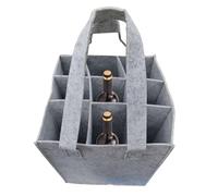 JIEBWCHA Sac à bouteilles avec compartiments 24 x 24 x 28 cm Sac à vin en feutre doux mais robuste 9 compartiments réutilisables pour vin, boissons, bière, champagne, gris clair, Voir description