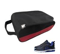 JIEBWCHA Sac à chaussures de golf, sacs à chaussures de voyage, rembourré, imperméable, aéré, avec fermeture éclair et poignée de transport sur le dessus, pour hommes et femmes, rouge, Voir