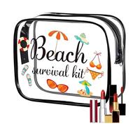 JIEBWCHA Sac De Maquillage De Voyage - Rangement Transparent Grande Capacité Antipoussière | Organisateur De Toilettte pour Trousse Cosmétique,pour Salle de Bain, Plage, Piscine, Hôtel, Vacances,