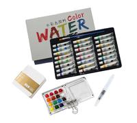 JIEBWCHA Set Complet de Peinture Aquarelle, Kit de Tubes d'Aquarelle, Palette Portable Complète Pour Artistes En Déplacement Débutants Passionnés Amateurs