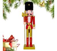 JIEBWCHA Soldat Casse-Noisette en Bois de Noël | Figurines Casse-Noisettes Soldat en Bois | Statue Centre de Table pour Comptoir Cheminée Étagère Fenêtre Plan de Travail Cuisine