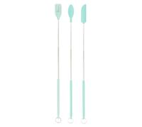 JIEBWCHA Spatule télescopique en silicone, cuillère à spatule télescopique | 3 pièces/set petite pelle et cuillère, spatule de maquillage rétractable, petites brosses à huile multifonctionnelles