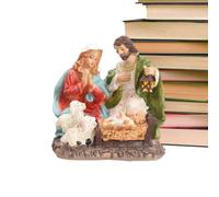 JIEBWCHA Statue de la Sainte Famille | Figurine de Crèche de Noël Jésus, Figurines décoratives en résine pour la maison, le bureau, le salon, la bibliothèque, la décoration de table