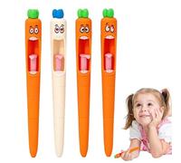 JIEBWCHA Stylo carotte en silicone, mignon, avec languette en silicone, séchage rapide, école créative, école de bureau pour étudiants, enseignants, employés