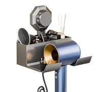 JIEBWCHA Support pour sèche-cheveux mural pour salle de bain | Montage mural pour pipe pour tasse d'aspiration | Systèmes de stockage au spa, pour les