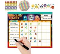 JIEBWCHA Tableau de tâches pour , suivi du comportement et des obligations avec aimants - Panneau de récompenses réutilisable avec autocollants - Organisateur pour maison et salle de classe