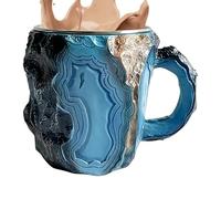 JIEBWCHA Tasse à thé de voyage - Récipient fait à la main - Tasse en d'imitation avec résistance à la chaleur pour la maison et le lieu de travail